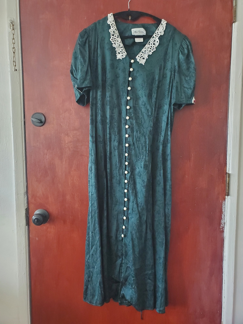 Vintage Dark Green Detailed Dress